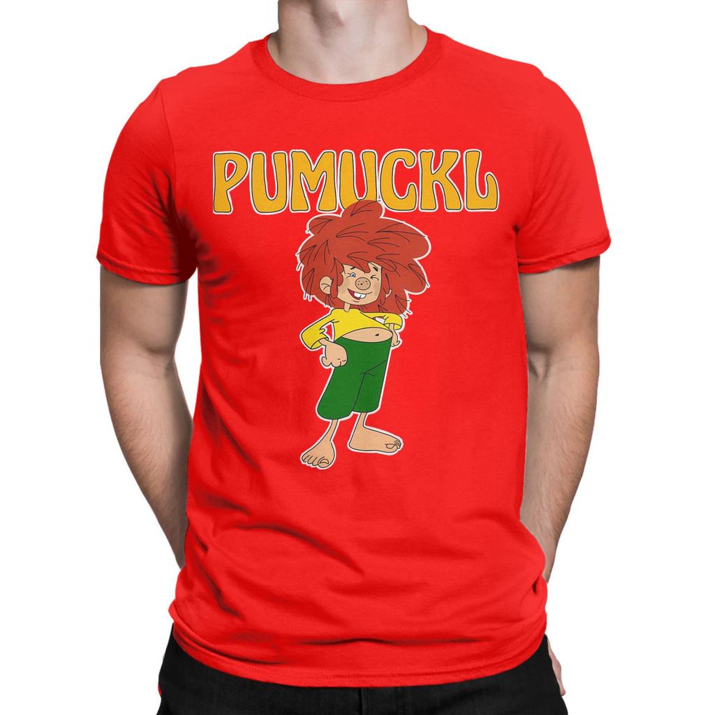 Pumuckl Cute T Shirt Men's  100% Cotton Humorous T-Shirt Round Collar Anime Cartoon Tee Shirt Short Sleeve Clothing Summer