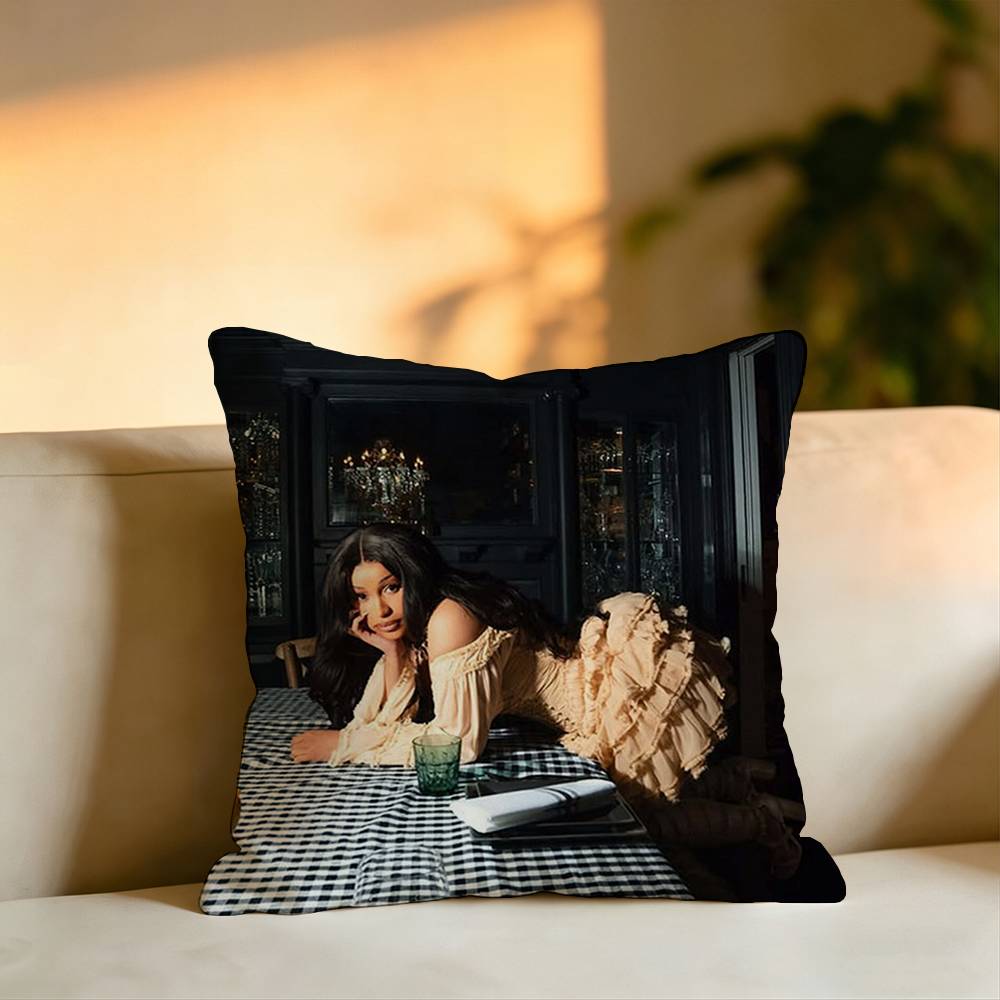 Rapper CCardi B Pillow Case Square DoubleSided Sofa Cushion Cover Bedroom Bedside Pillow