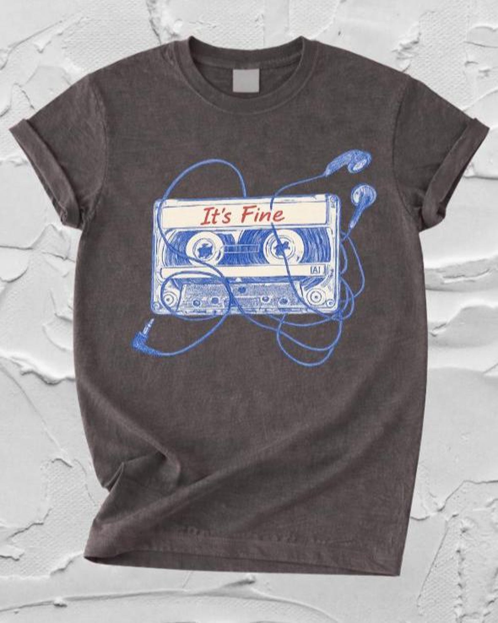 Comfort Colors It’s Fine Cassette Tape Shirt, Retro 90s Aesthetic Tee, Cassette Tape Shirt, Music Shirt, Funny 90s Shirt, Retro Cassette Tee 3XL