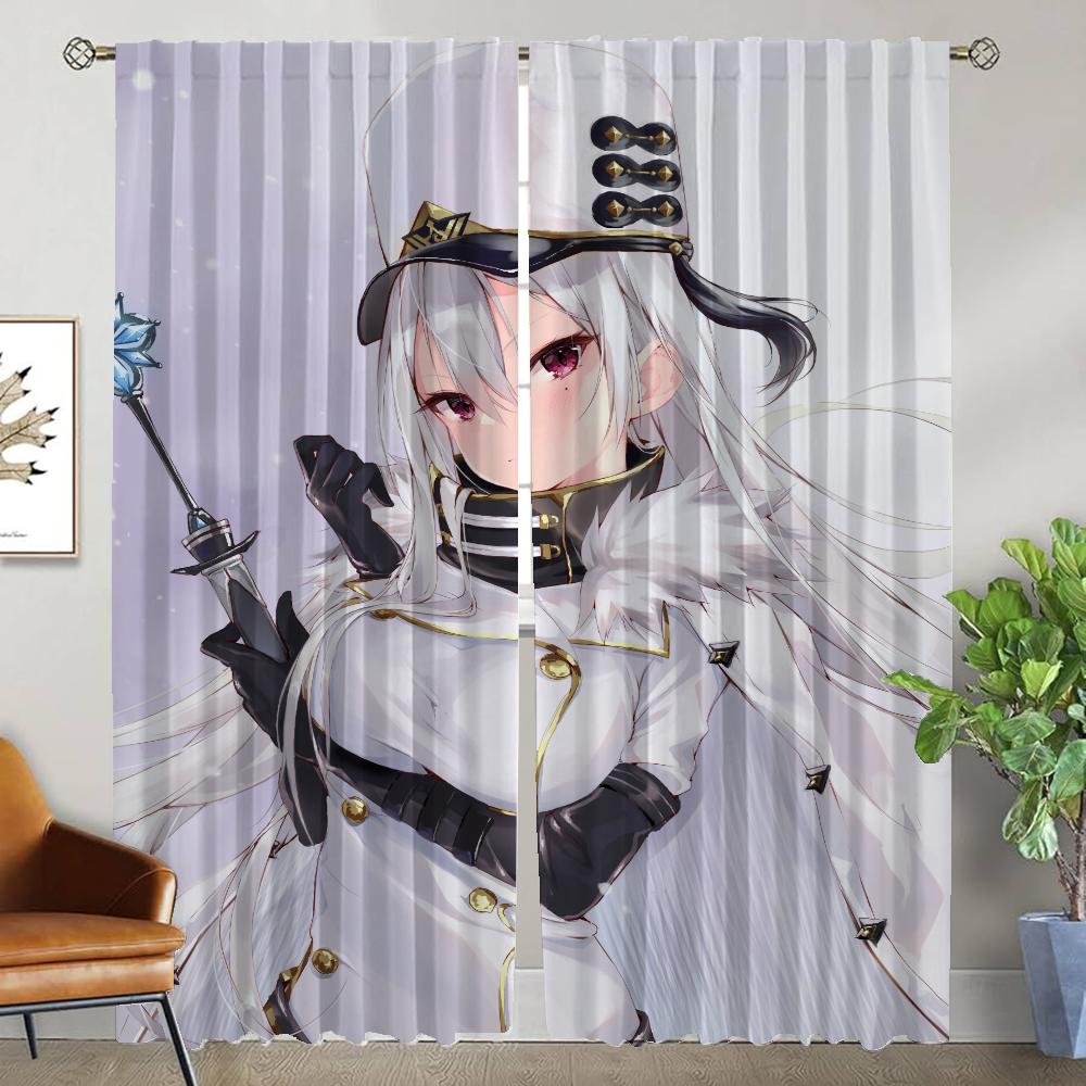 Azur Lane Gardiner för Vardagsrum Gardiner Myggskyddsgardiner 2 Delar Halloween Dekoration Persienner Avdelare Kök Elegant