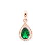 Exquisite Russian 585 Purple Gold Green Stone Pendant Generous Temperament Rose Gold-Plated Water Drop-Shaped Hollow Pendant