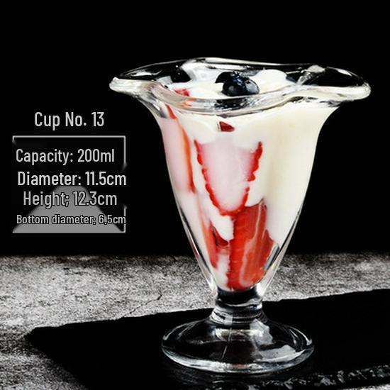 Elegant High-Foot Glass Cup for Desserts, Ice Cream, Cold Drinks, Milkshakes, Juice, and Popsicles
