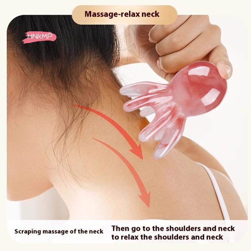 4-in-1 Scalp Massage Comb Meridian Resin Head Massager Unblocking Face Nose Massage Tool for Relaxation And Acupressure