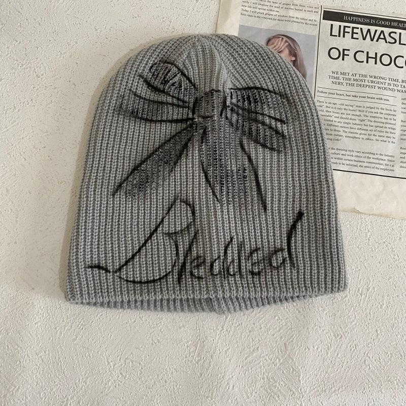 

JYL TS DIY Graffiti Beanie Women American Casual Warm Knit Hat Acrylic 1222Mao12845 яскраво-темно-синій колір