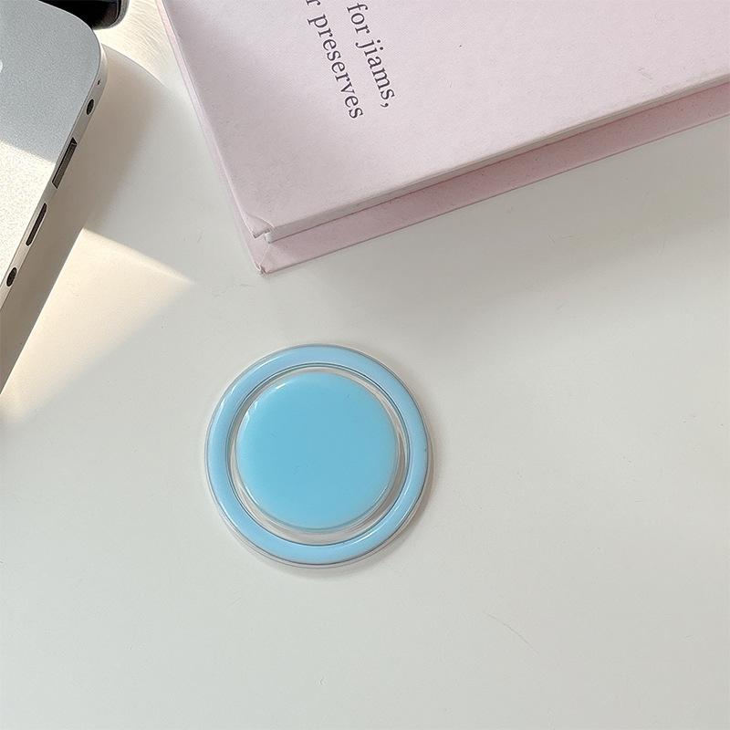 Simple Solid Color Magnetic Suction Round Candy Mobile Phone Airbag Bracket Is Suitable For Magsafe Desktop Support Ring Creativity