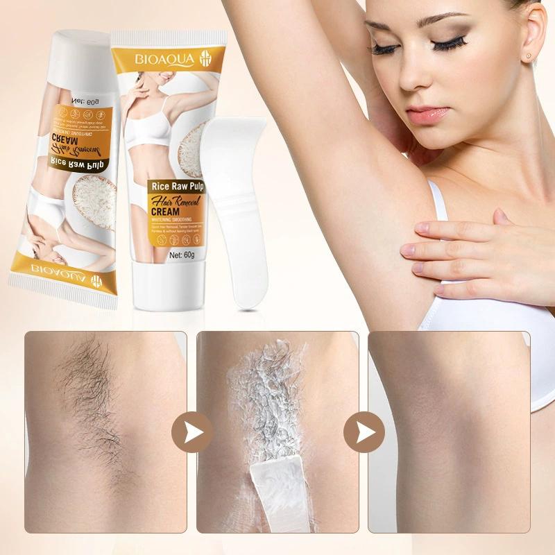 Bioaqua Rice Puree Soothing Hair Removal Cream Gentle Non Irritating For Underarm Leg Arm Body Hair Remove Whitening Creams