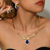 Foreign Trade Source Fashionable and Personalized Alloy Necklace Earrings Two-piece Set Jewelry Dinner Accessories