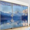 Sky Artistic Glass Sticker Static Cling Privacy Window Film Mountain Landscape Painting Frosted Window Sticker Home Decor
