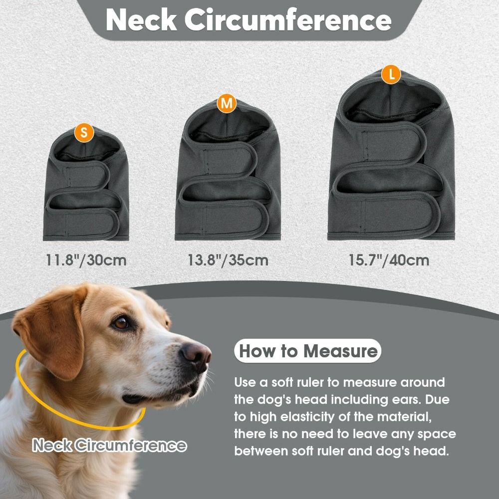 Solid Color Dog Calming Hoodie Adjustable Pet Head Ear Wrap High Quality Dog Ear Cover