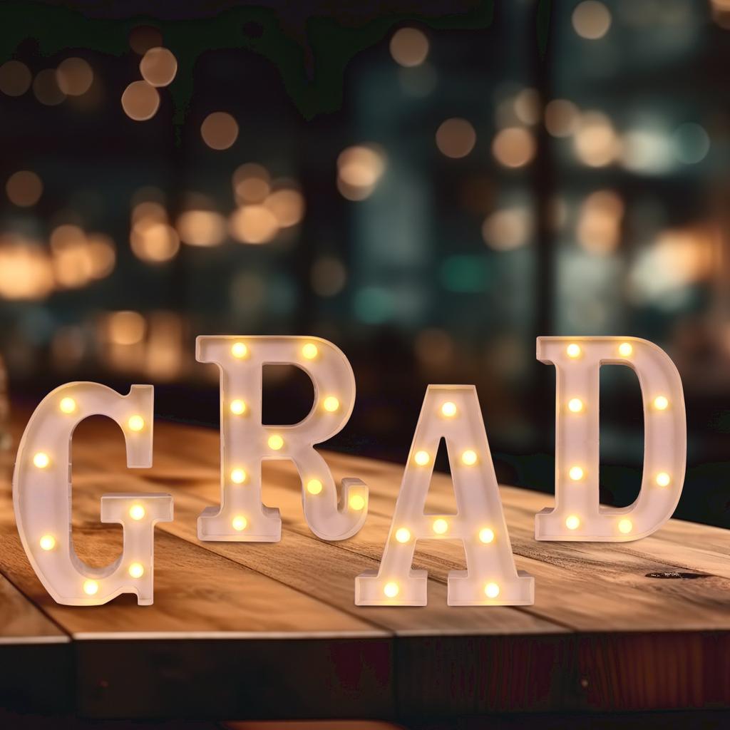 Studentdekorationer LED Ljusande Siffror Dekorativa Skyltar För Förskola, Grundskola, Gymnasium, Universitetets Väggar, Festtillbehör
