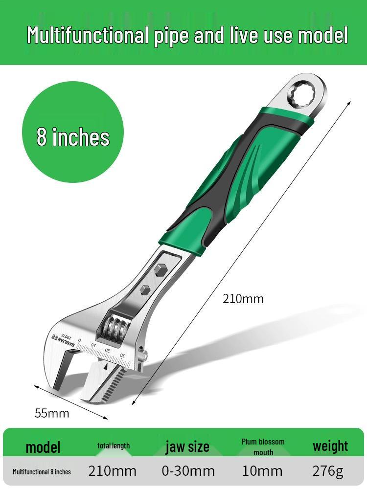 Universal Adjustable Open-End Plumbing Wrench Set - Multifunctional Large Opening Pipe Wrench