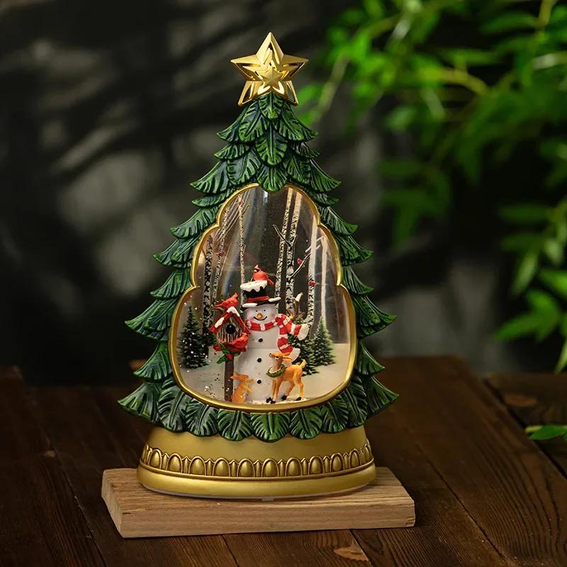 Bożonarodzeniowa żywiczna pozytywka kula kryształowa prezenty świąteczne zabawka ozdoby rękodzieło pozytywka prezenty dla dzieci