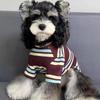 Pet Dog Cat T-Shirt Winter Striped Cotton Casual Tee Small Breeds Like Teddy Schnauzer Bichon Frise