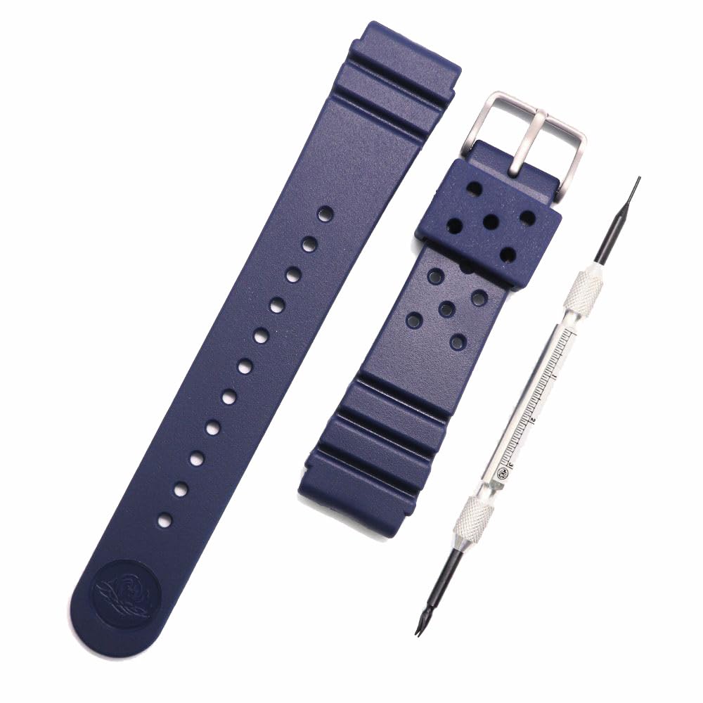 

Band Belt 22mm Urethane Genuine Divers Replacement Navy RS04K22NY2 Set with simple spring bar removal instructions [Seiko]