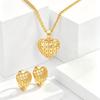 Xiaomi Vnox Minimalist Hollowed Out Heart Hoop Earring Pendant Necklace Classic Gold Plated Bridal Wedding Jewelry