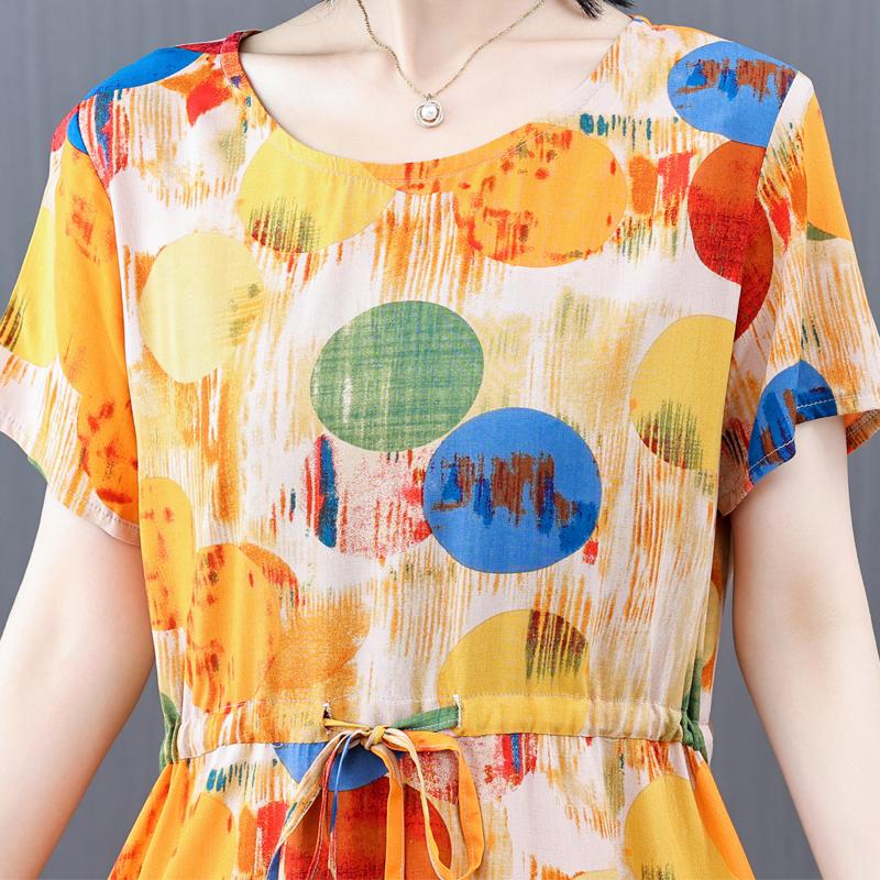 Şık Kadın Elbiseleri Yazlık Vintage Kıyafetler Günlük Büyük Beden Kısa Kollu Yazlık Uzun Elbiseler