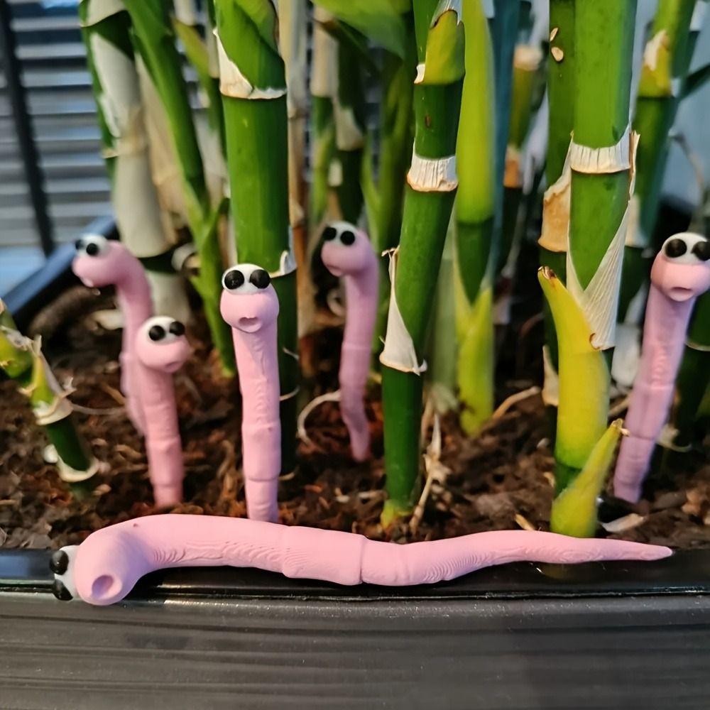 5pcs 5pcs Worm Plant Decorations Cute Design Earthworm Soil Moisture Meter Lawn