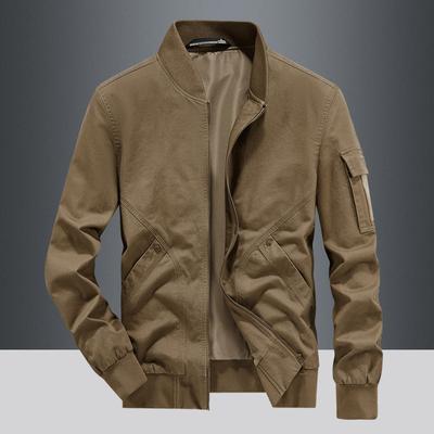 New Pilot Jacket Men's Spring and Autumn Cotton Washed American Baseball Collar Loose Casual Coat