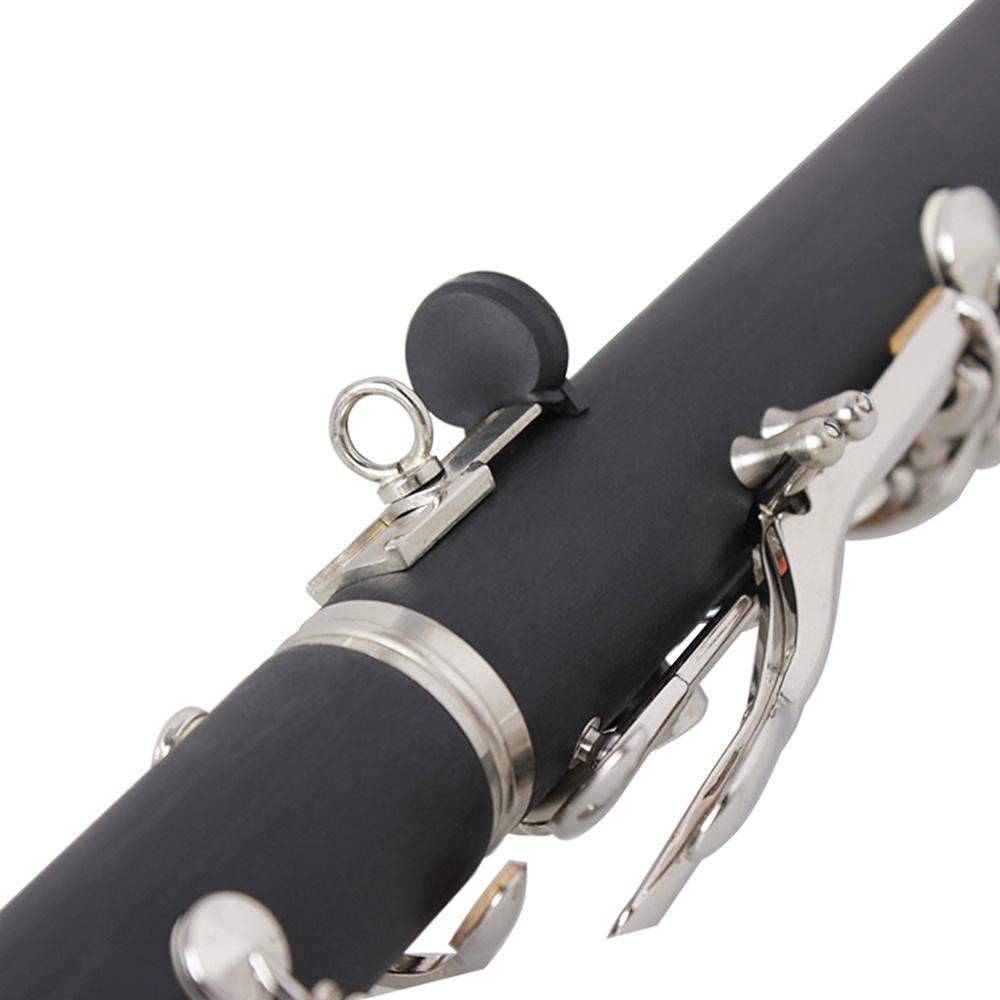 B-flat klarinet černý bakelit stříbrné klapky dřevěný dechový nástroj s pouzdrem hadřík na čištění plátků mini šroubovák