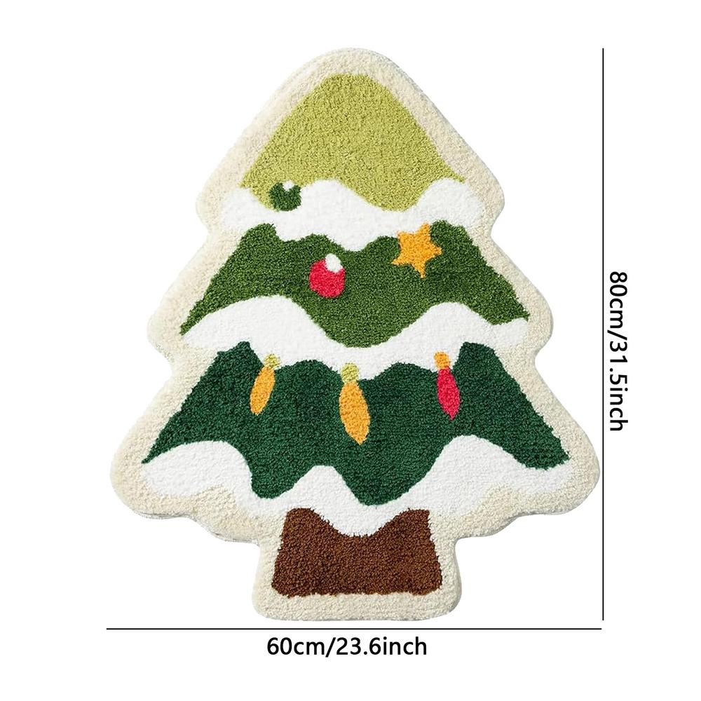 

24x32 дюйма Рождественская елка коврик для ванной спальни впитывающий коврик для двери нескользящий коврик для ванной для домашнего праздничного украшения ванной комнаты