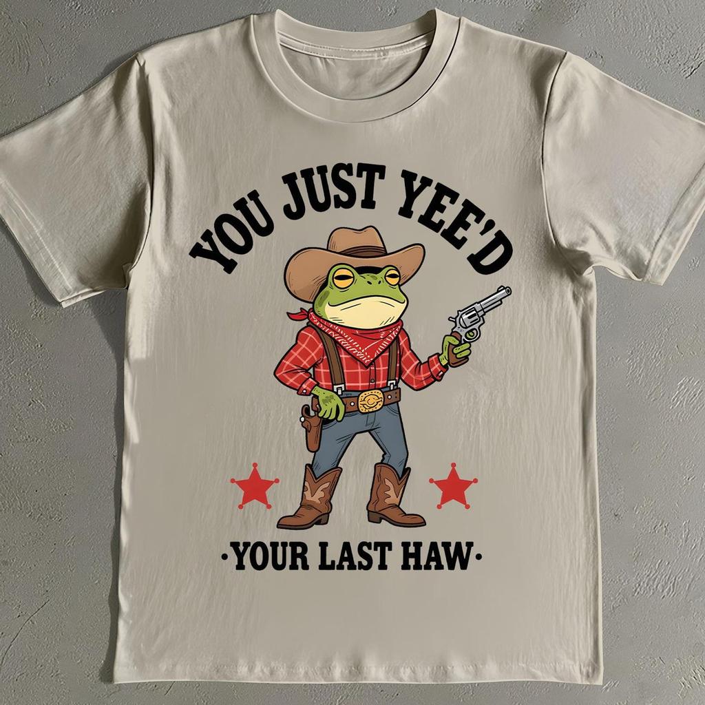Funny Cowboy Frog T-Shirt: Retro Western Humor Graphic