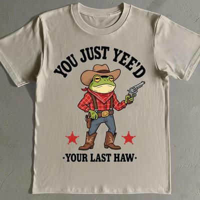 Funny Cowboy Frog T-Shirt: Retro Western Humor Graphic