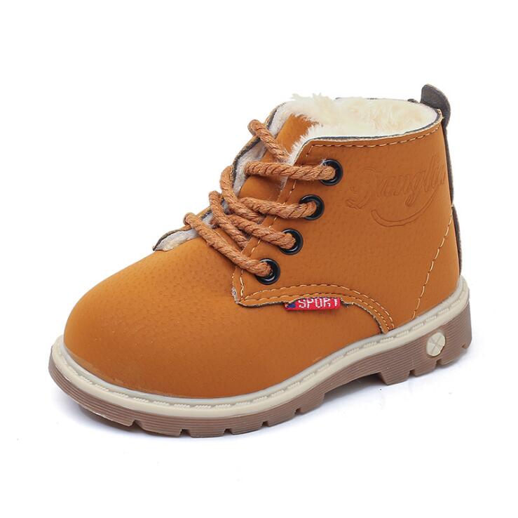 Children Casual Shoes Autumn Winter Boots Boys Shoes Fashion Leather Soft Antislip Girls Boots Sport Running Shoes