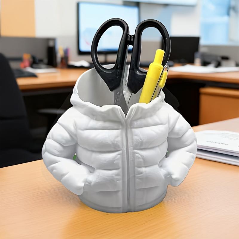

3D Printed Down Jacket Pen Holder Cup Coaster Creative Desktop Decor Cute Student Desk Stationery Organizer Office Supplies
