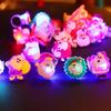 Christmas LED Glow Ring Creative Santa Claus Snowman in the Dark Finger Ring Toy Lights Christmas Party Decoration