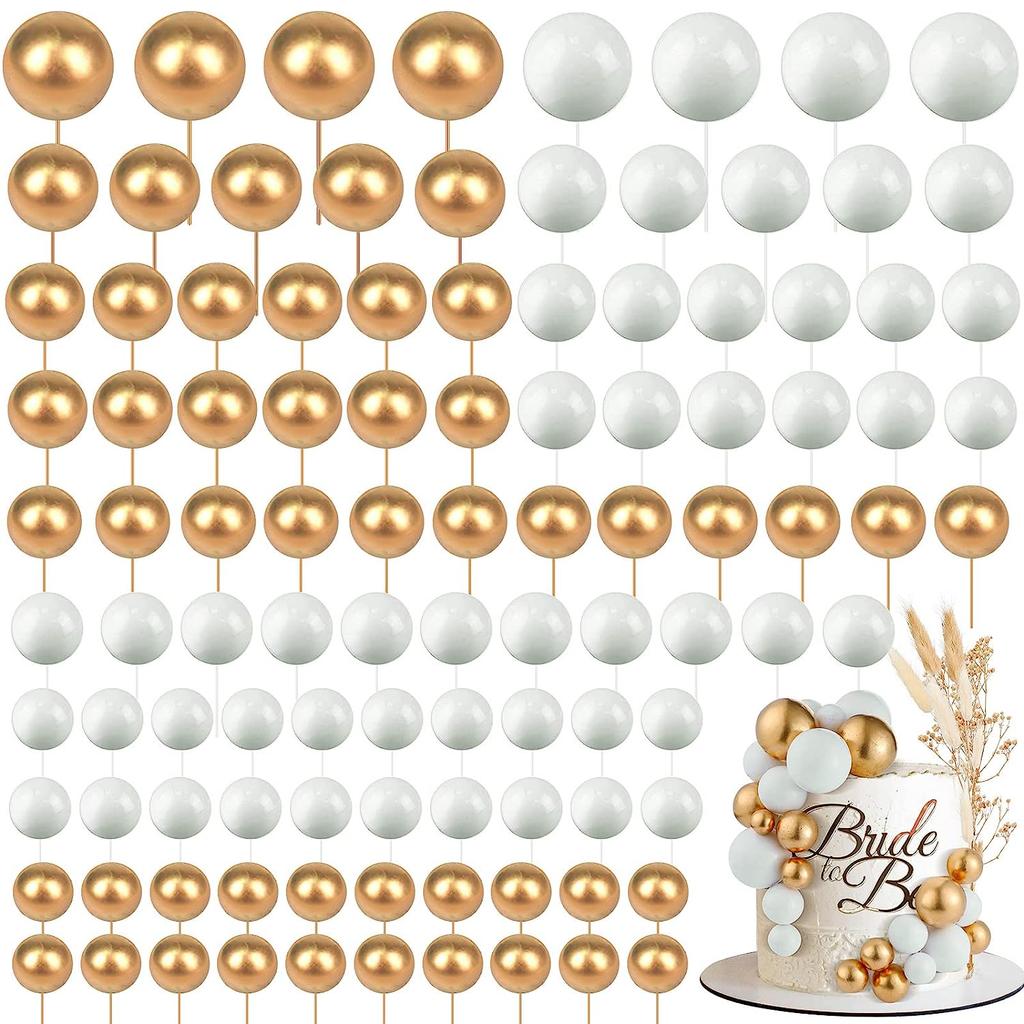 Balls Cake Topper Balloons DIY Cake Insert Topper Foam Cake Balls Baking Decoration for New Year Anniversary Birthday Party