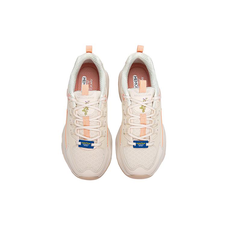 Skechers DLITES 4.0 Woven Leather Mesh Synthetic Floral Embroidered Low-Top Chunky Sneakers Women's Casual Shoes 896138-NTPH