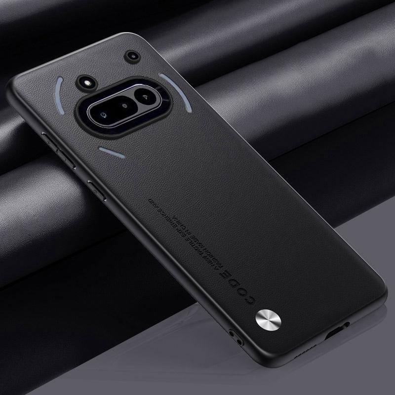 For Nothing Phone 3A Case Luxury PU Leather Phone Case For Nothing Phone3A 5G Back Cover TPU Silicone Shockproof Full Protection Nothing Phone 3A чёрный