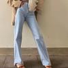 Straight Jeans Women High Waist Streetwear Light Blue Denim Pants Ladies Wide Leg White Jeans For Women Plus Size
