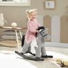 Children's Rocking Horse, Plush Baby Rocking Toy with Sound Effect and Doll, 71 X 26 X 55 Cm, Grey