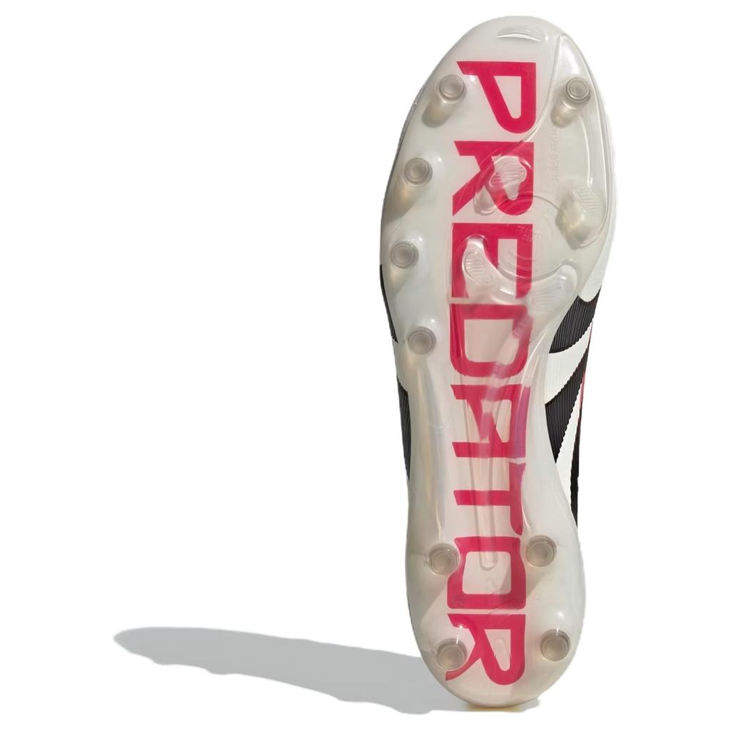 Adidas Predator Elite Soft Comfortable Ag (Rubber Short Studs) Non-Slip Wear-Resistant Soccer Shoes Unisex Soccer Shoes White Black JI2082