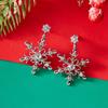 Crystal Zircon Pearl Christmas Stud Earrings Snowflake Long Tassel Earring  Party Accessories