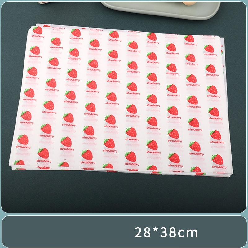28x38cm Multifunktionale Haushaltsablage Spezielles Papier Kommerzielles Ölbeständiges Pad Papier Cartoon Muster Sandwichverpackung Burger Brot Backblech Papier