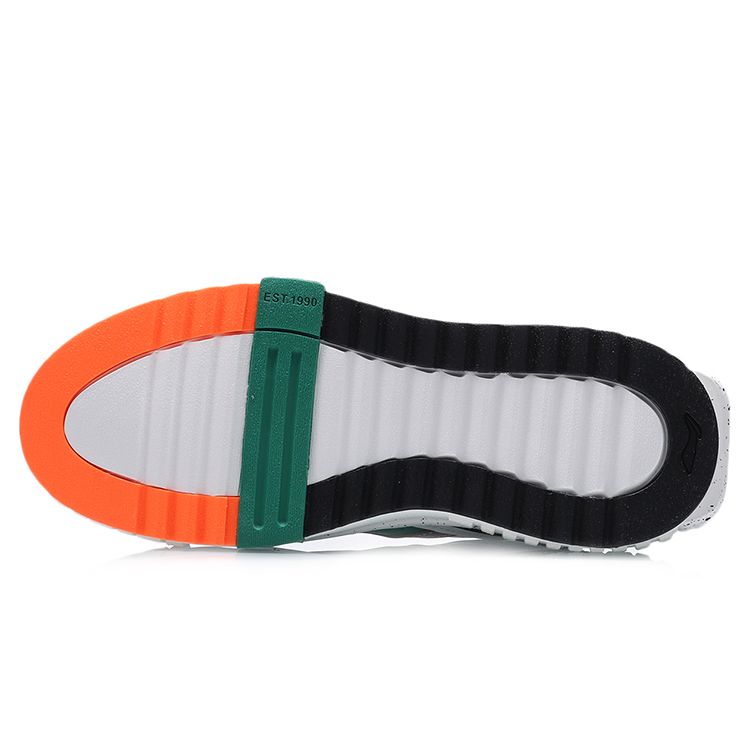 LiNing Unblock Slip Resistant Durable Lightweight Low Top Skate Shoes Women Sneakers Cold-White Green AGCQ232-1