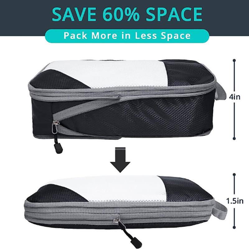 5 Piece Storage Bags Compression Packing Cube Travel Storage Bag Luggage Clothing Storage Set