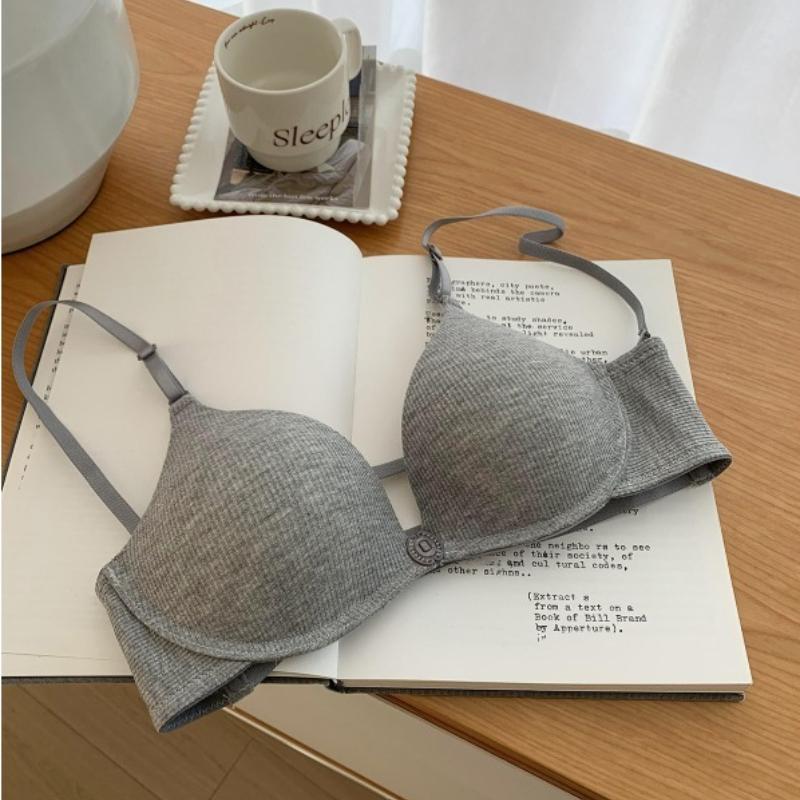 Women's Front Closure Push Up Bra Cross U Shaped Halter Neck Strapless Design Sexy Backless Comfortable Seamless Wireless Beauty Back