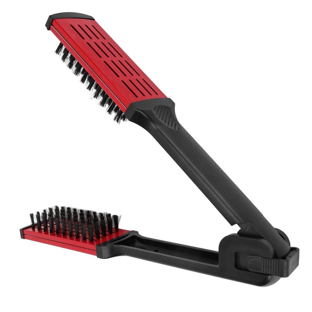 Anti Static Hair Straightener Brush Hollow Breathable Design Double Sided Brush  For Home