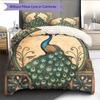 Peacock Displaying Its Tail  Pattern Bedding Quilt Set Quilt Cover Pillowcase Home Decoration  Gift (1 * Duvet Cover + 2 * Pillowcase, Without Core)