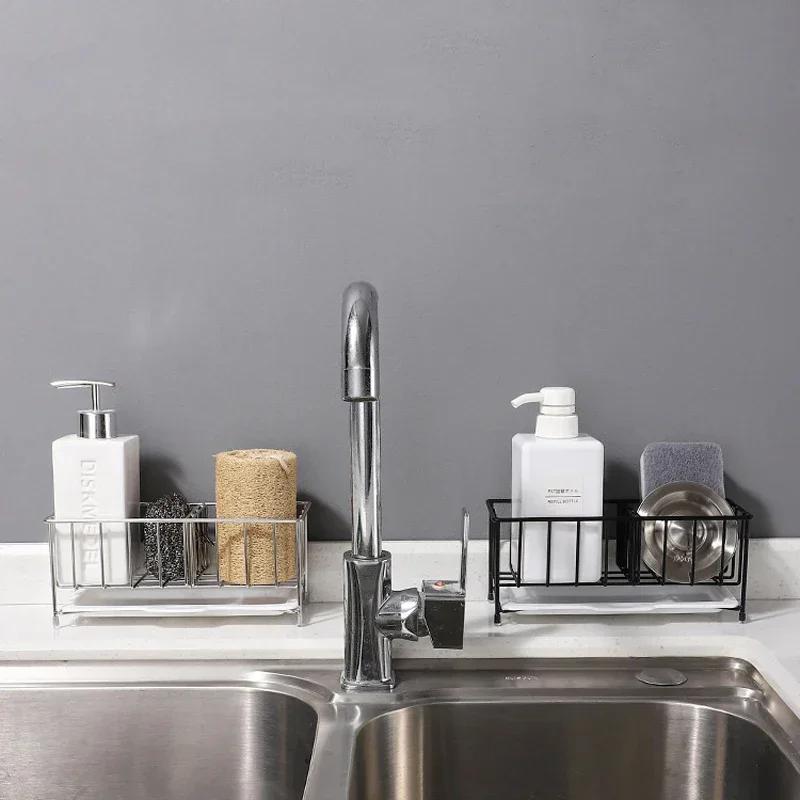 Sink Sponge Holder Kitchen Rack Sponge Holder for Sink Kitchen Sink Organizer Anti-Rust Sponges Scrubbers Soap  Dish Rack