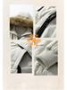 Men's Winter Mid-Length White Duck Down Parka with Large Fur Collar