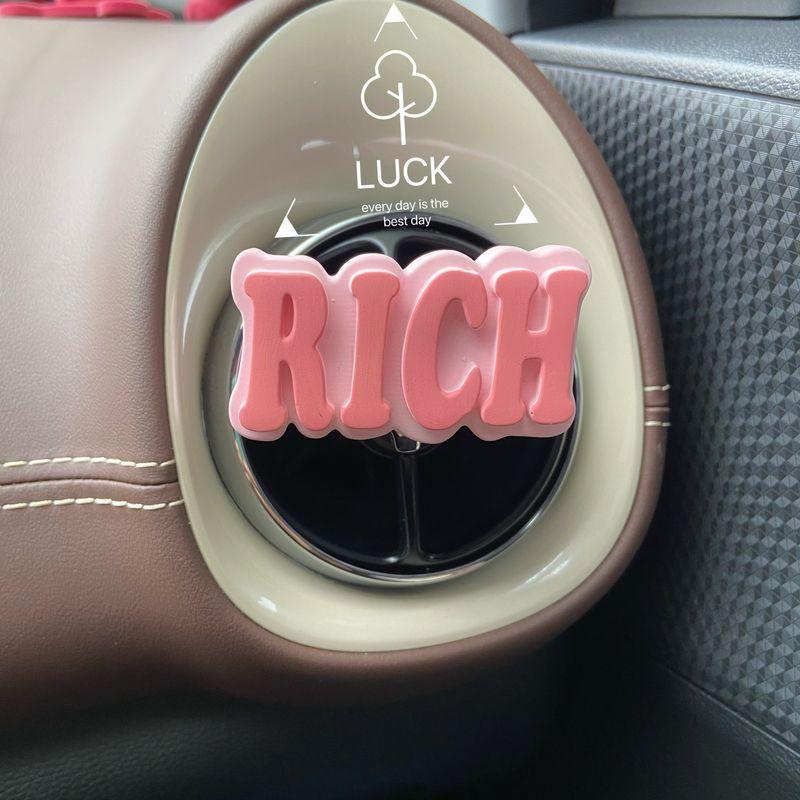 

Luxurious Car Air Freshener for Air Conditioning Vent Decoration, Aroma Diffuser Stone, High-End Car Interior Accessory Pink Rich (Free Essential Oil)