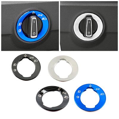 For Skoda Karoq 2017- Auto Headlight Adjustment Control Switch Decorative Sequins Ring Trim Stainless Steel Inner