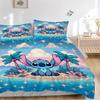 Stitch Island Adventure Print 3Pcs Bedding Setduvet Cover With 2 Bedropillowcase Home Birthday Gift