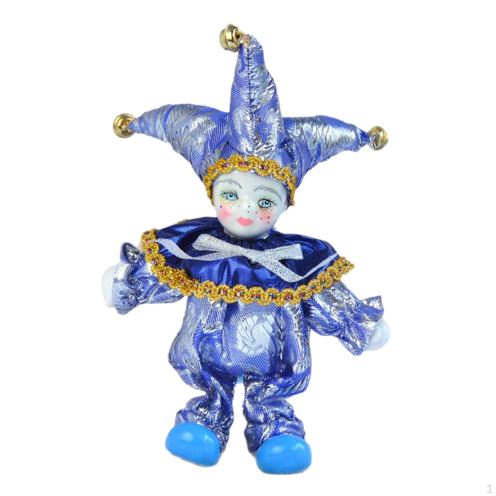 

19см Кукла Клоун Арлекин Декор для Стола Расписанное Лицо Хэллоуин Украшение Руж Готическая игрушка для Искусств