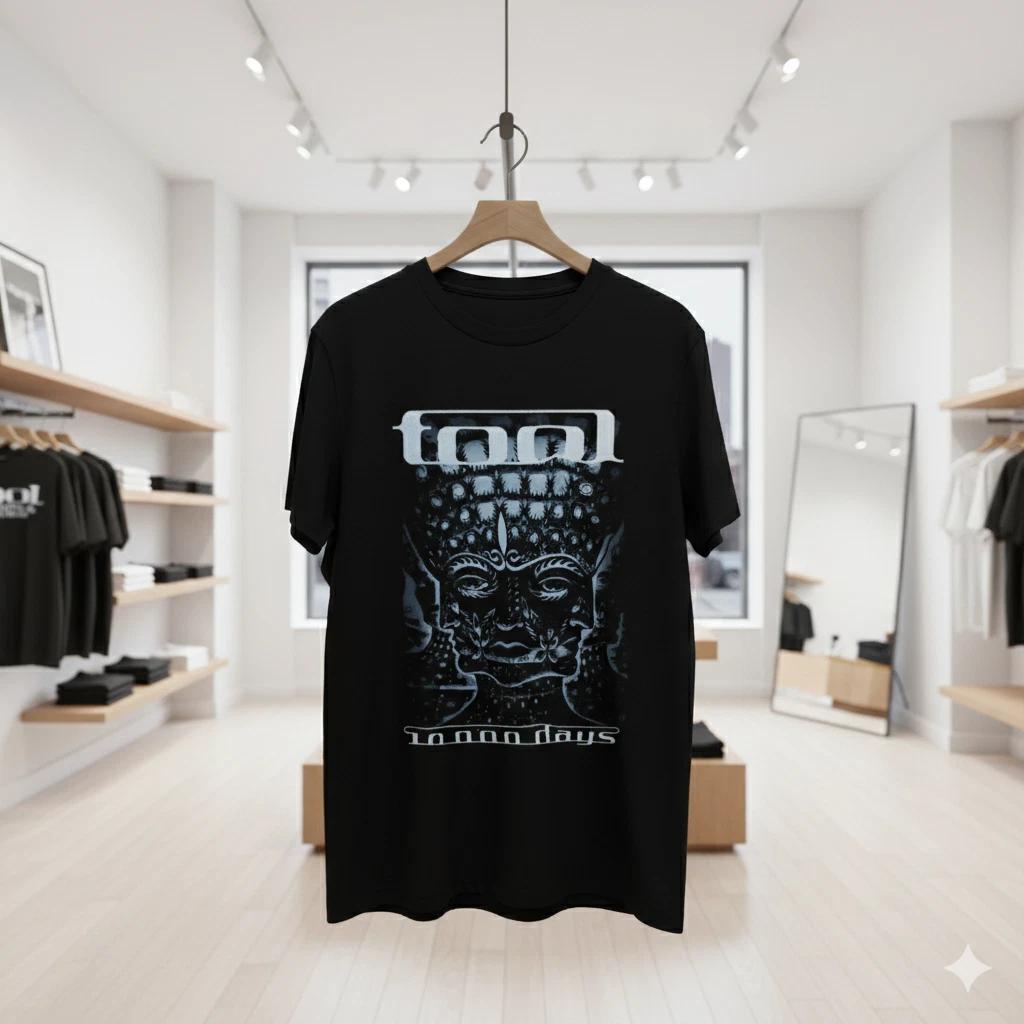 Unisex Adult Casual Graphic Tool 10,000 Days Face Logo Graphic T-Sh... L