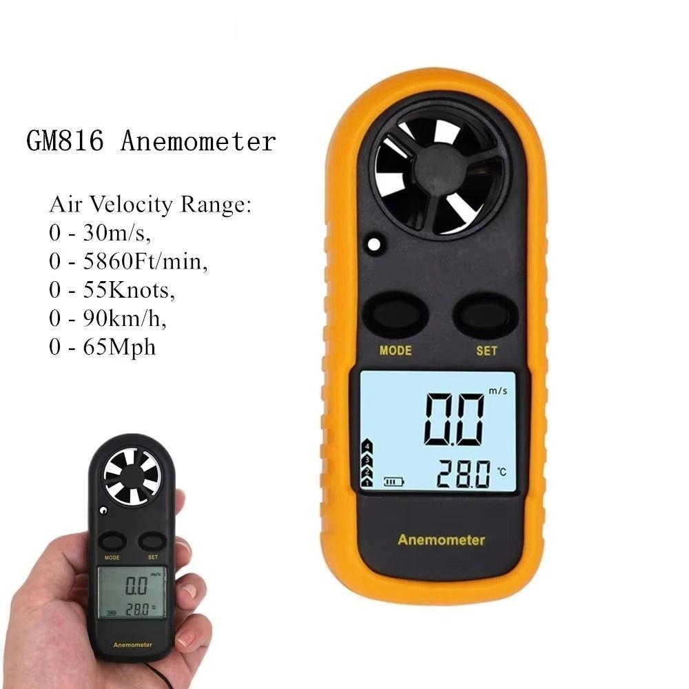 LCD Display Digital Anemometer Mini Air Velocity Meter Wind Speed Gauge  Airflow Testing